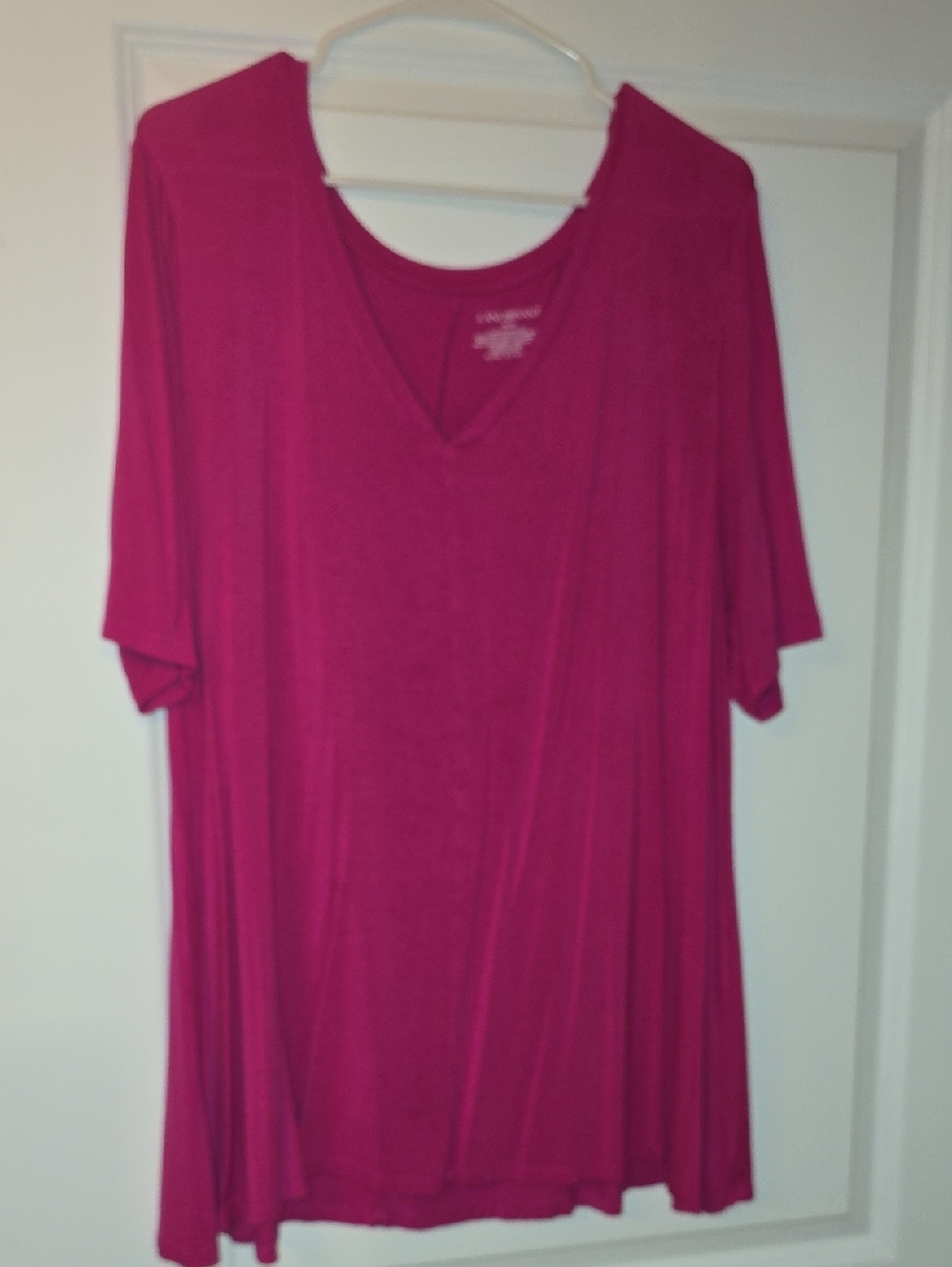 Lane Bryant Magenta V-Neck Tunic Top